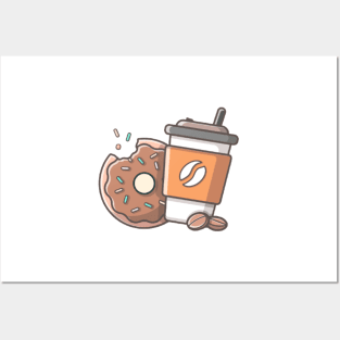 Coffee & donut Posters and Art